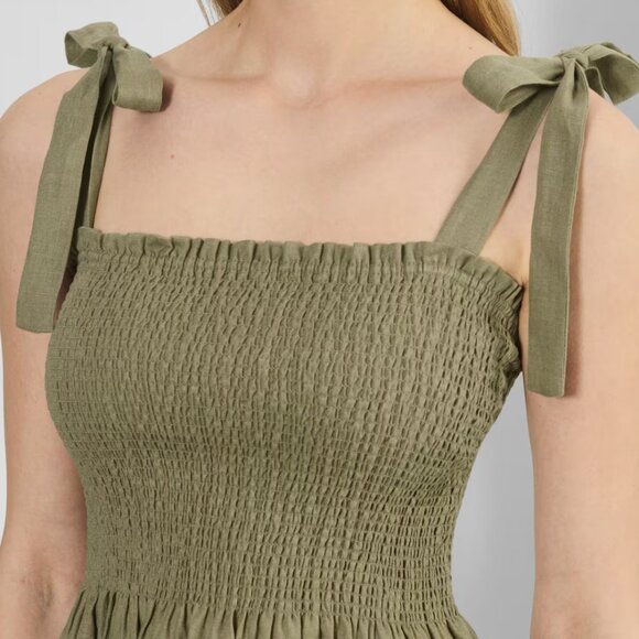 Aritzia Wilfred Golden Hour Linen Dress in Sundried olive - XS - Picture 6 of 12